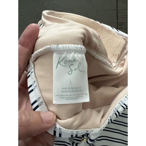 Kona Sol Women's Swimsuit One piece High coverage Navy Blue/white Size Large - Picture 7 of 7